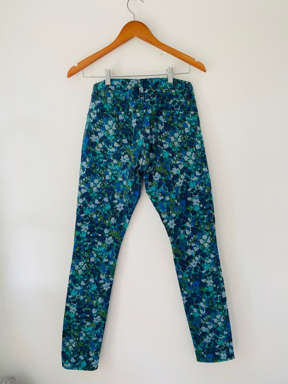 Blue Floral Skinny Jeans